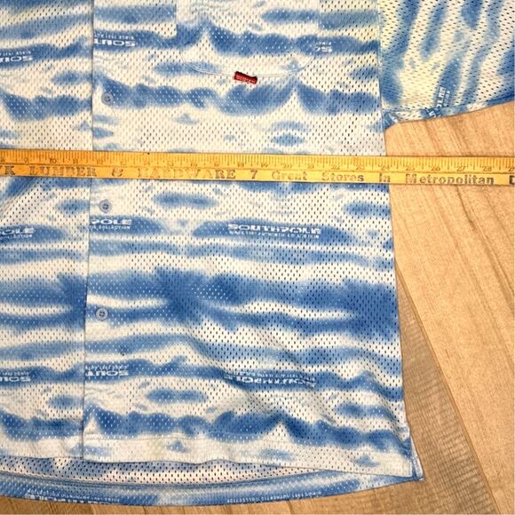 Vintage Southpole Blue and White Mesh Button Down Mens XL - Picture 6 of 7